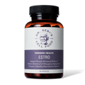 Dr. Sebi's Feminine Health Estro supplement bottle containing 90 capsules for hormonal balance and menopause support.